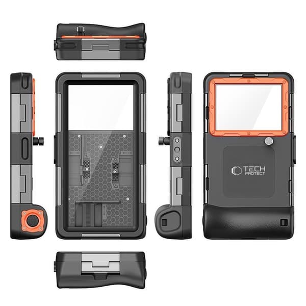 Tech-Protect Universal Vandtætte Mobiltasker Dykning - Sort/Orange