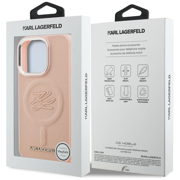 Karl Lagerfeld Mobilskal För iPhone 16 Pro Max Magsafe Initial & Metal Logo