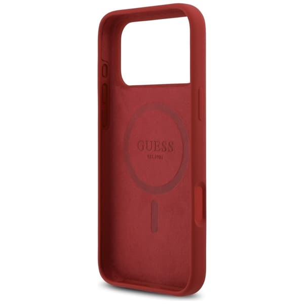 Guess Mobilskal För iPhone 17 Pro Max Magsafe Script Metal Logo - Magenta