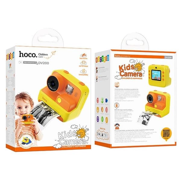Hoco Kids Digitalkamera med Printer DV200 - Gul