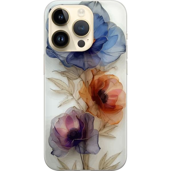 Taske til Apple iPhone 15 Pro med silkeblomster
