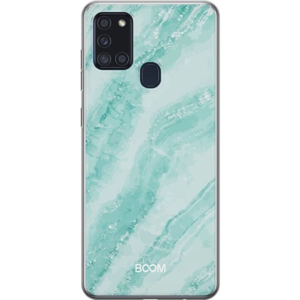 Telefontaske til Samsung Galaxy A21s med Mint Marmor