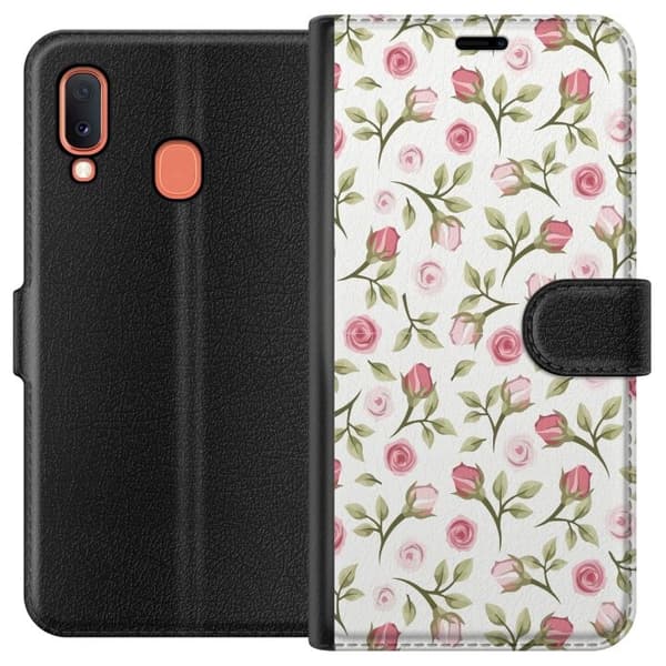 Plånboksfodral till Samsung Galaxy A20e med Blommigt