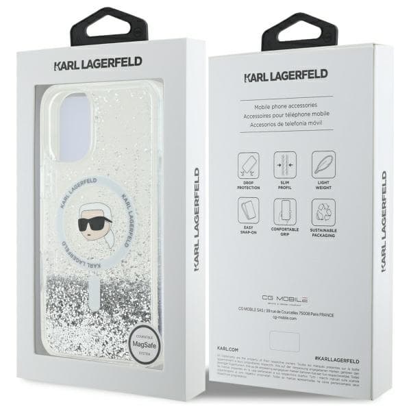 Karl Lagerfeld Telefontaske til iPhone 16 Plus MagSafe MagSafe Glitter