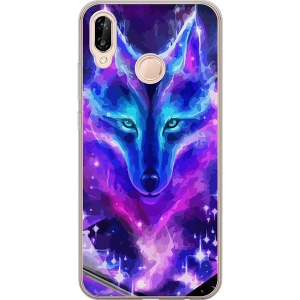 Telefontaske til Huawei P20 lite med Neon Wolf