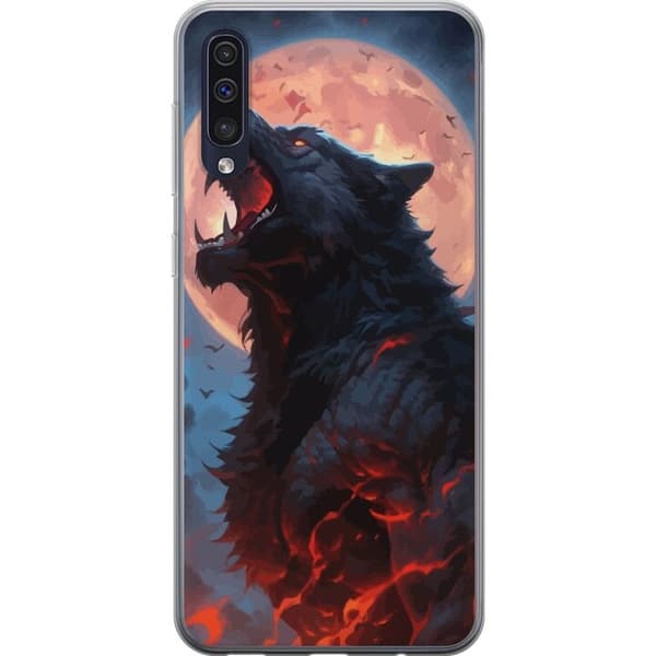 Telefontaske til Samsung Galaxy A50 med Howling Wolf