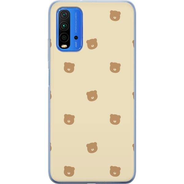 Telefontaske til Xiaomi Redmi Note 9 4G med bjørnemønster
