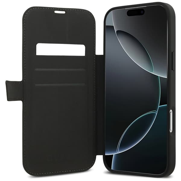 Guess iPhone 17 Pro Plånboksfodral Metal Logo - Brun