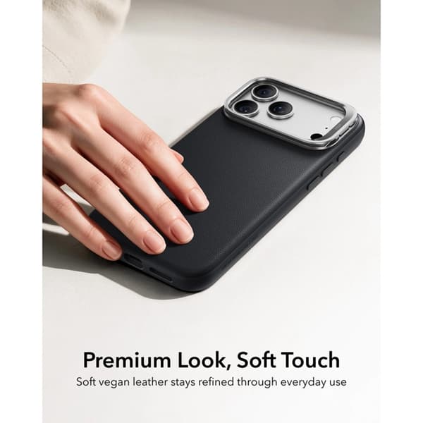 ESR Mobilcover Til iPhone 18 Pro Max/17 Pro Max Magsafe Læder Kickstand - Sort