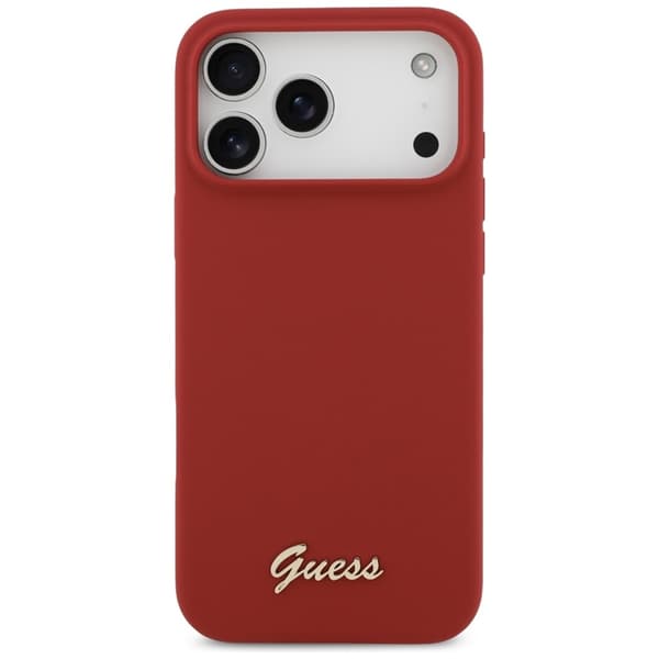 Guess Mobilskal För iPhone 17 Pro Max Magsafe Script Metal Logo - Magenta
