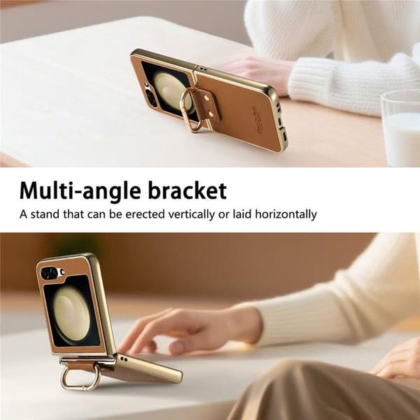 Mobilskal för Galaxy Z Flip 6 Electroplating Ring Kickstand