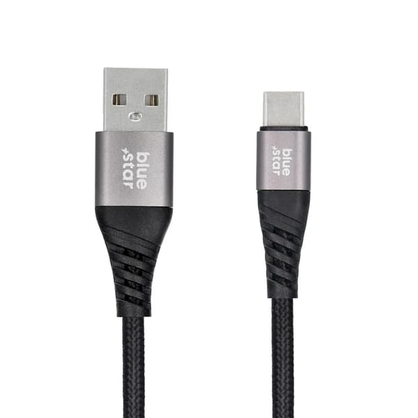 Blue Star USB-C–USB-A-kaapeli 1,2 m – musta