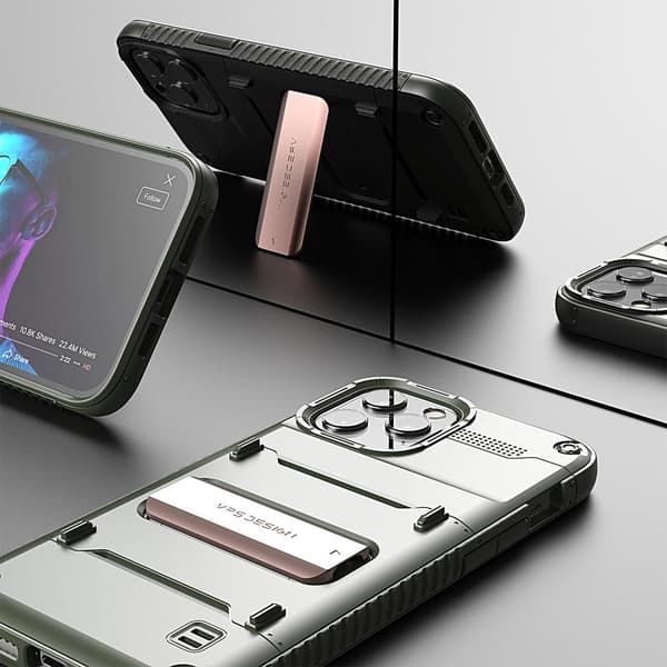 VRS DESIGN Damda QuickStand Skal iPhone 12 Pro Max - Grön Bronze