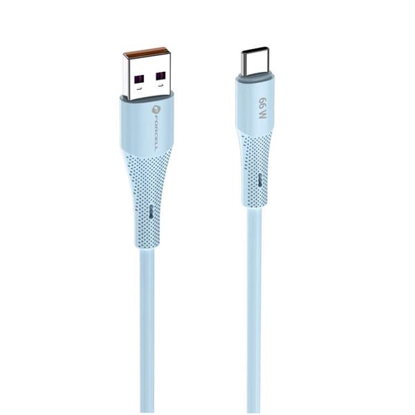FORCELL USB-A til USB-C 66W Kabel 3A 1m QC4.0 Silikone C342 - Blå