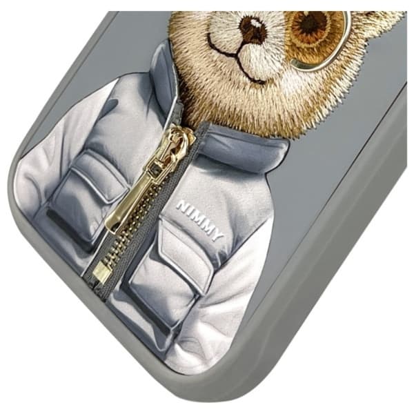 Nimmy Mobilskal till iPhone 16 Pro Max Cool & Cute 2.0 Bear - Grå