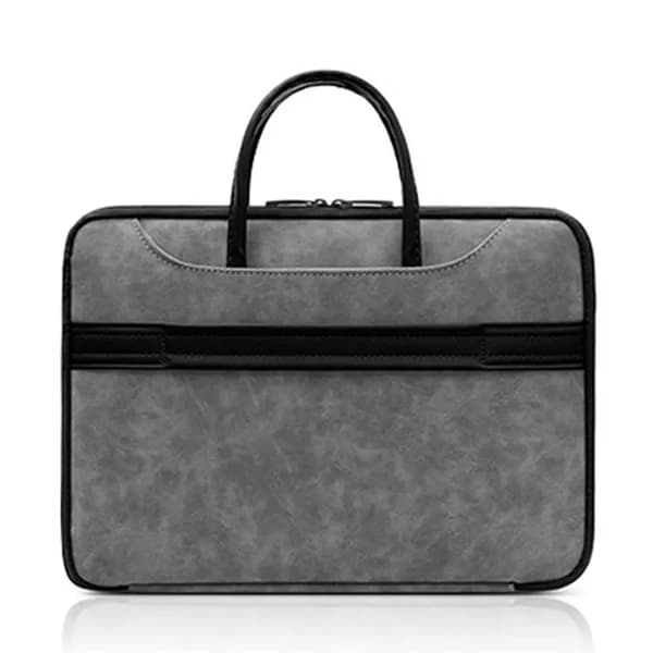 Baona Datorfodral 15" Läder - Grå/Svart