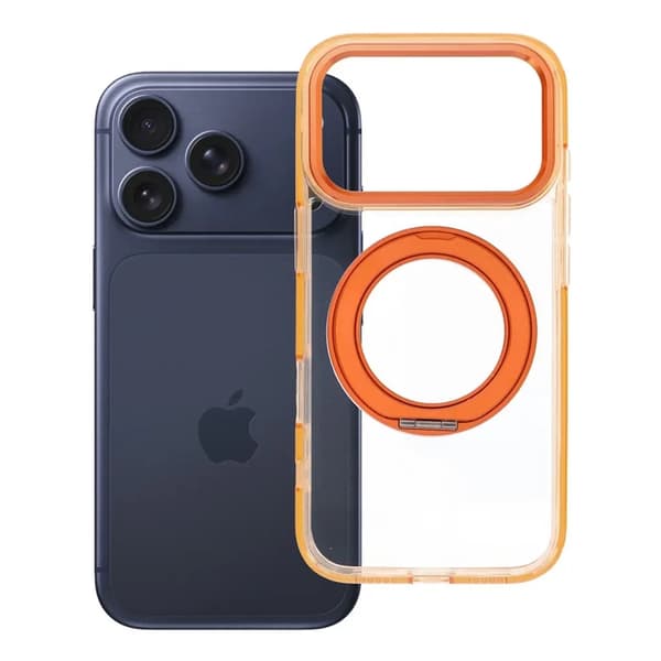 Mobilskal Magafe iPhone 17 Pro Frame Circle med Stand - Orange