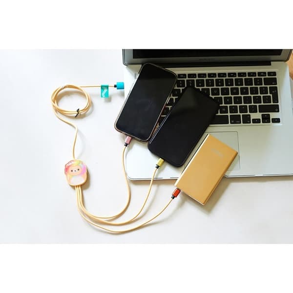 SQUISH Laddningskabel 1,2m Leonard 3in1 USB-C/Micro/Lightning