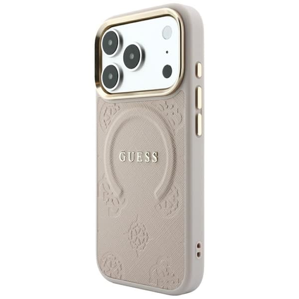 Guess Mobilskal För iPhone 18 Pro Max Magsafe Saffiano Peony - Rosa