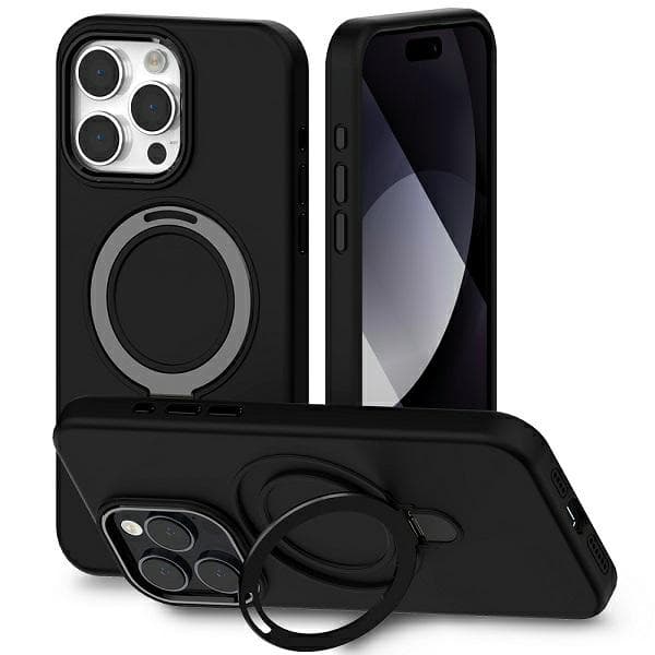Mercury Telefontaske til iPhone 15 Pro MagSafe Stand Silikone - Sort