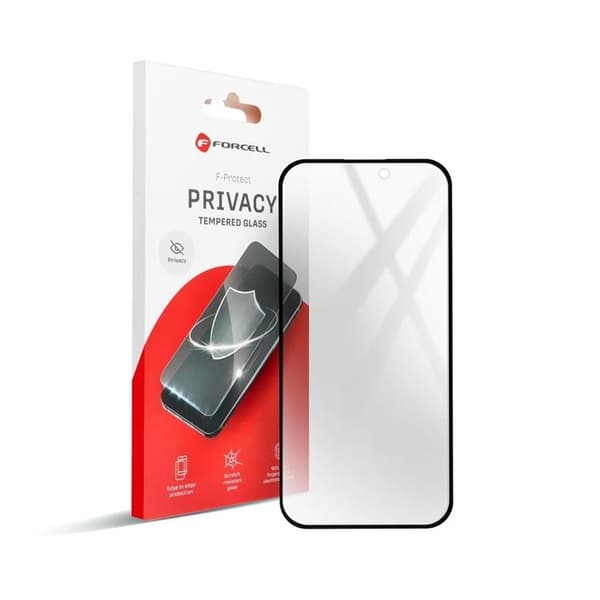 Forcell iPhone 16 Pro Karkaistu lasinen näytönsuoja Privacy - Musta