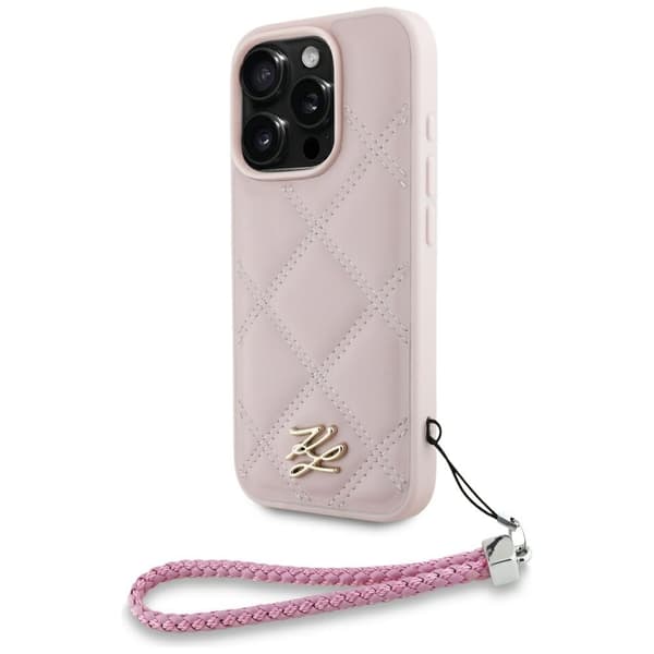 Karl Lagerfeld Mobilskal till iPhone 16 Pro MagSafe Quilted Initial Strap