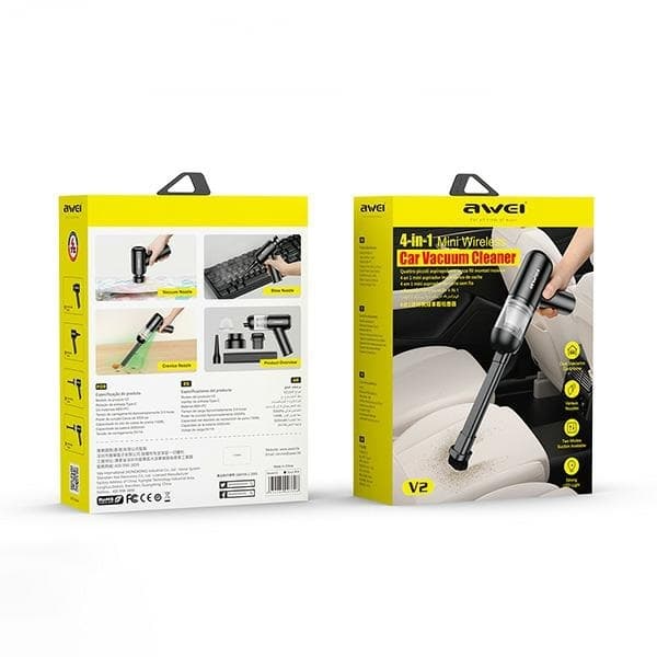 AWEI Mini-autonimuri V2 johdoton pölyilmaisimella - Musta