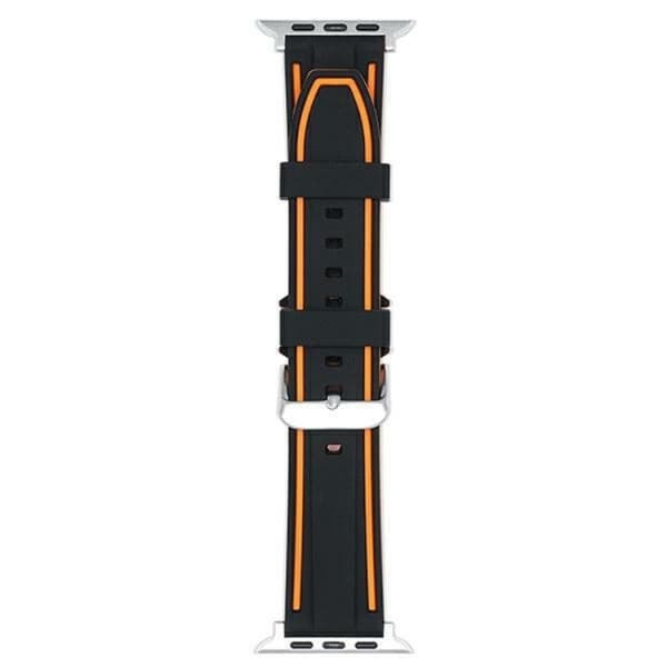 Beline Apple Watch (38/40/41mm) Armbånd Solid Silikone -Orange/Sort
