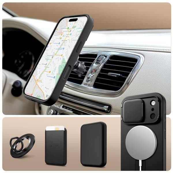 Tech-Protect Telefontaske til iPhone 17 Pro Magsafe Kevlar Aura - Sort