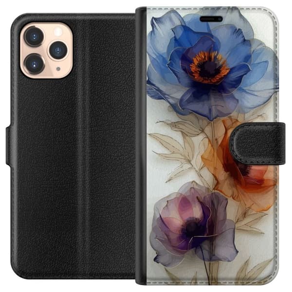 Apple iPhone 11 Pro tegnebog med silkeblomster