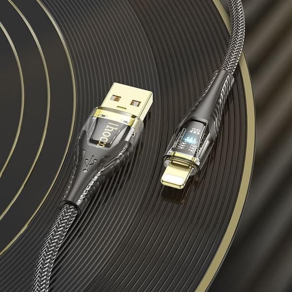 HOCO USB-A–Lightning-kaapeli 2.4A 1.2m U121 – Musta