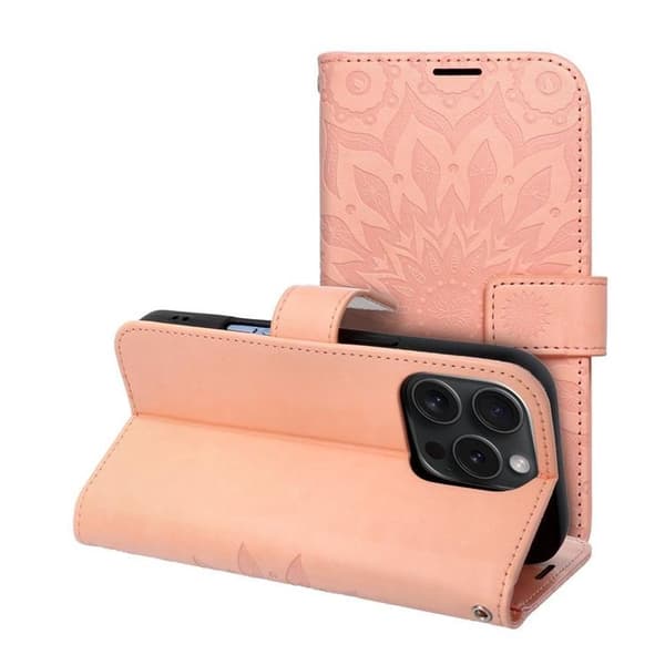 iPhone 16 Pro Plånboksfodral Mezzo Mandala - Peach Fuzz