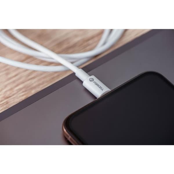 FORCELL USB-C till USB-C kabel 1m QC4.0 5A/20V PD100W - Vit