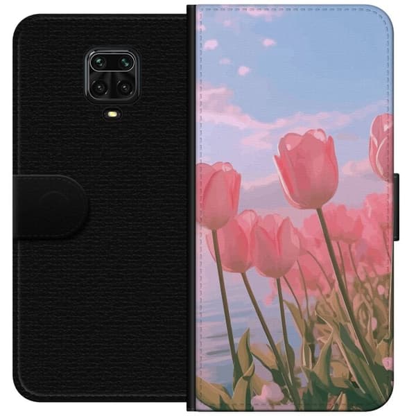 Pung Taske til Xiaomi Redmi Note 9S med lyserøde tulipaner