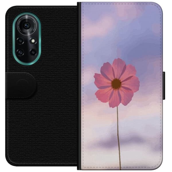 Plånboksfodral till Huawei nova 8 Pro med Rosa blomma