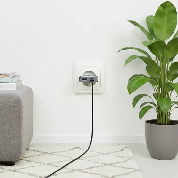 Forcell Hurtigoplader USB C til USB A 45W GaN III PD 3A - Sort
