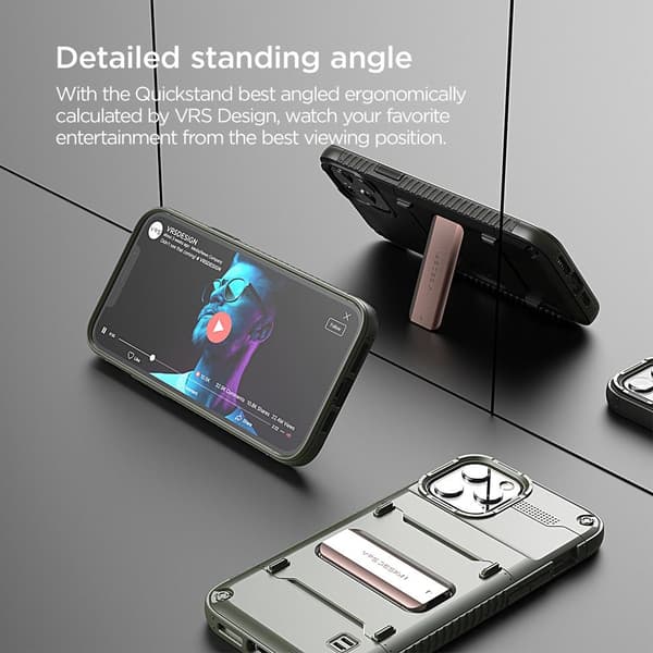 VRS DESIGN Damda QuickStand Skal iPhone 12 Pro Max - Grön Bronze