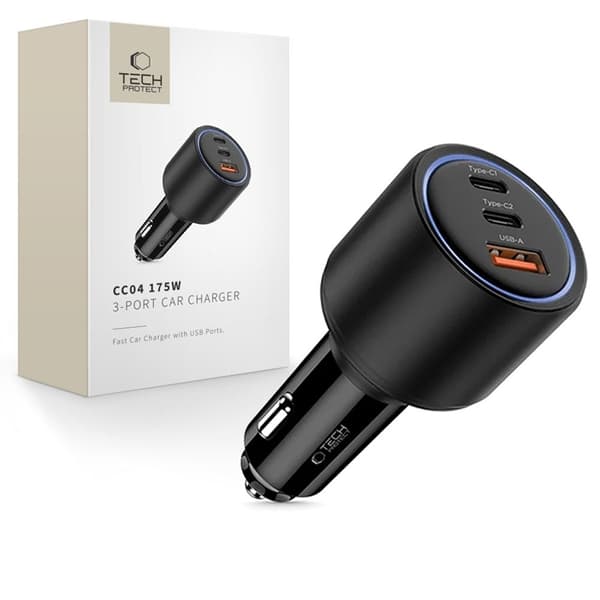 Tech-Protect Billaddare 130W - Svart