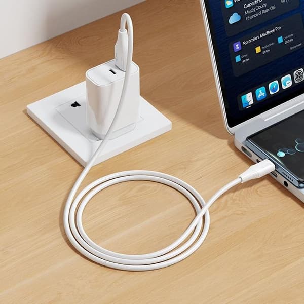 HOCO USB-A til USB-C Kabel 3A 1m Silikone X124 - Hvid