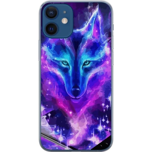 Telefontaske til Apple iPhone 12 med Neon Wolf
