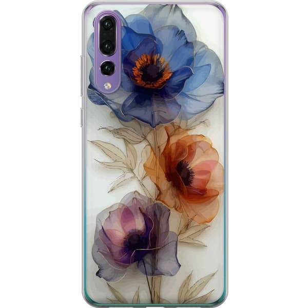 Mobiletui til Huawei P20 Pro med Silke Blomster