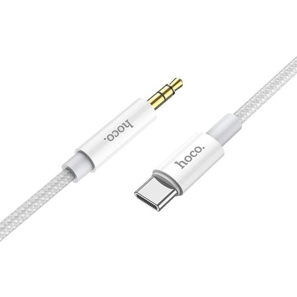 HOCO Kabel AUX Jack 3,5 mm til USB-C UPA19 1 m sølv