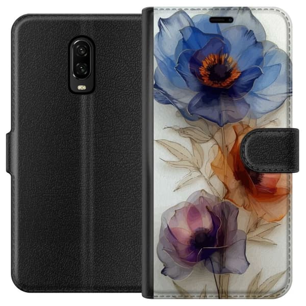 Pung Taske til OnePlus 6T med silkeblomster