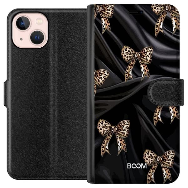 Plånboksfodral till Apple iPhone 13 med Leopard Bow