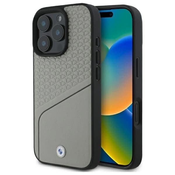 BMW Mobilskal till iPhone 16 Pro MagSafe Textured Line - Grå