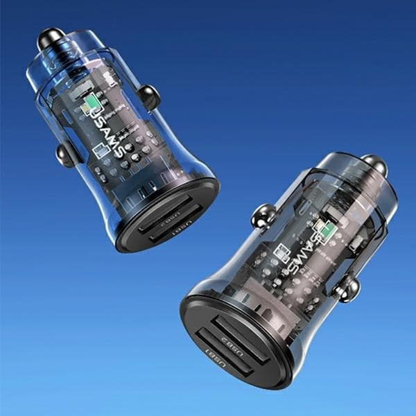 USAMS C31 Billaddare 2xUSB-A 3A - Blå