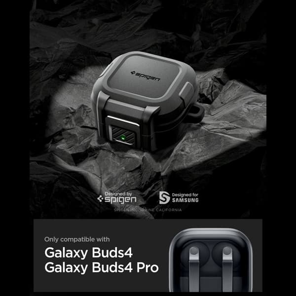 Spigen Cover Til Galaxy Buds 4/4 Pro Lock Fit - Mat Sort