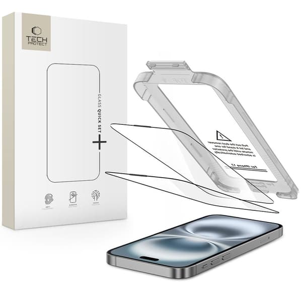 [2-Pack] Tech-Protect iPhone 17 Hærdet Glas Skærmbeskytter - Sort