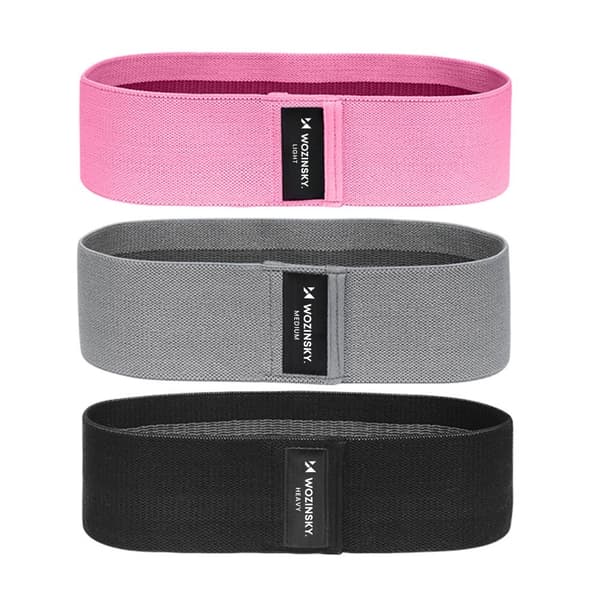 Wozinsky [3-Pack] Træningsbånd - Lyserød/Grå/Sort