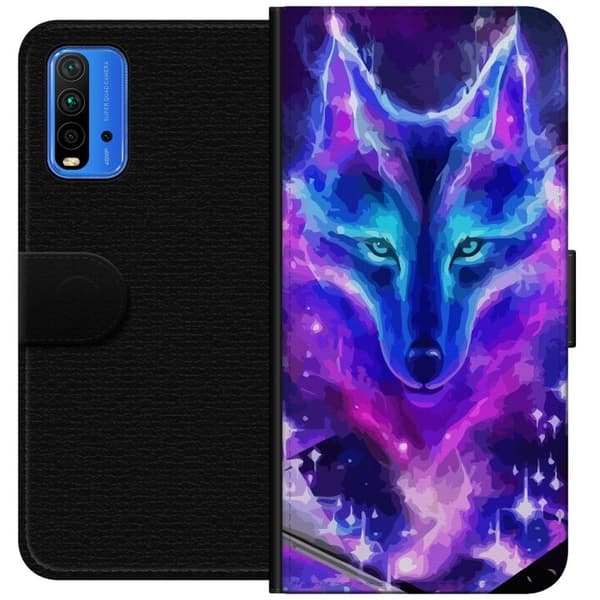 Pung Taske til Xiaomi Redmi Note 9 4G med Neon Wolf